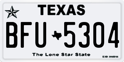 TX license plate BFU5304