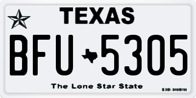 TX license plate BFU5305