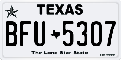TX license plate BFU5307