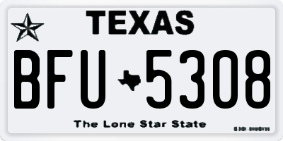 TX license plate BFU5308