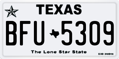TX license plate BFU5309