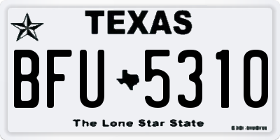 TX license plate BFU5310