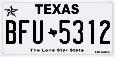 TX license plate BFU5312