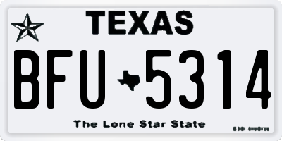 TX license plate BFU5314
