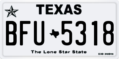TX license plate BFU5318