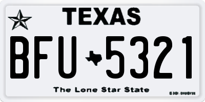 TX license plate BFU5321