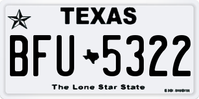 TX license plate BFU5322