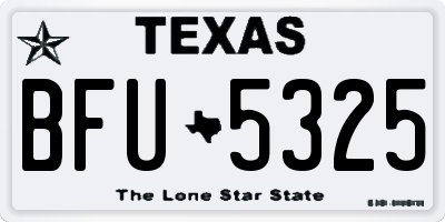 TX license plate BFU5325