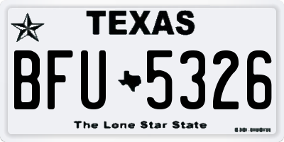 TX license plate BFU5326