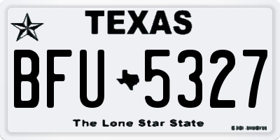 TX license plate BFU5327