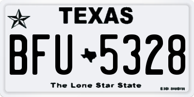 TX license plate BFU5328