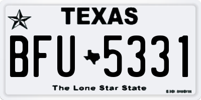 TX license plate BFU5331