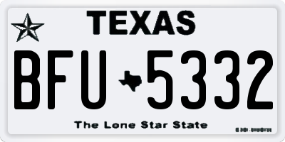 TX license plate BFU5332