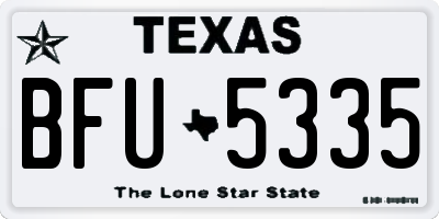 TX license plate BFU5335