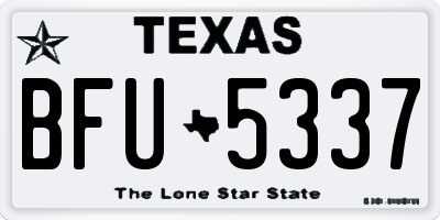 TX license plate BFU5337