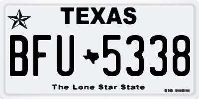 TX license plate BFU5338