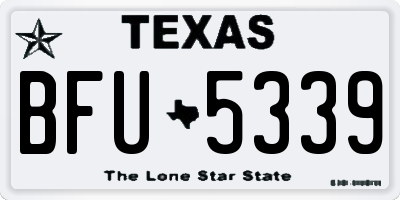 TX license plate BFU5339