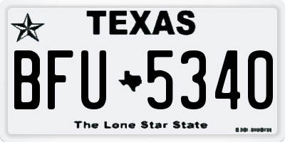 TX license plate BFU5340