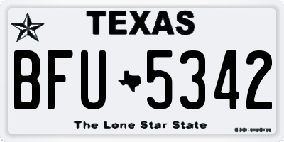 TX license plate BFU5342