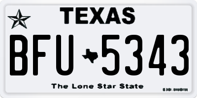 TX license plate BFU5343