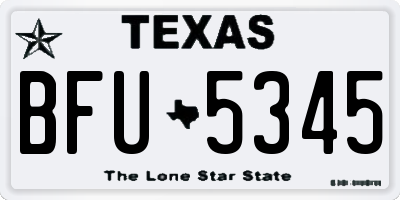 TX license plate BFU5345