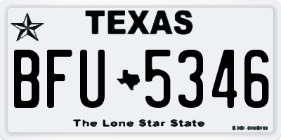 TX license plate BFU5346