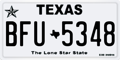 TX license plate BFU5348