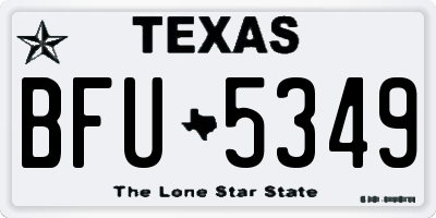 TX license plate BFU5349