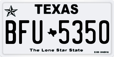 TX license plate BFU5350