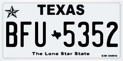 TX license plate BFU5352
