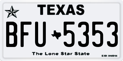 TX license plate BFU5353