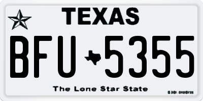TX license plate BFU5355
