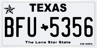 TX license plate BFU5356