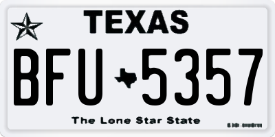 TX license plate BFU5357