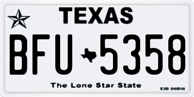 TX license plate BFU5358
