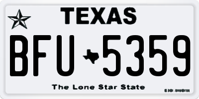 TX license plate BFU5359
