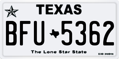 TX license plate BFU5362