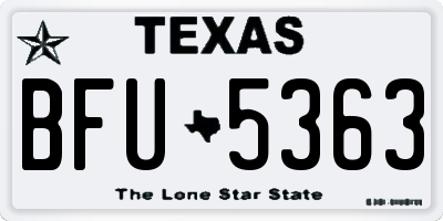 TX license plate BFU5363