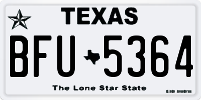 TX license plate BFU5364