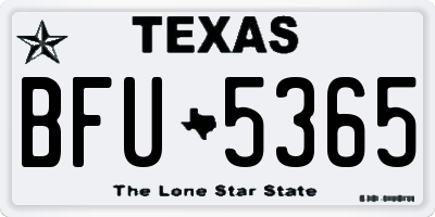 TX license plate BFU5365