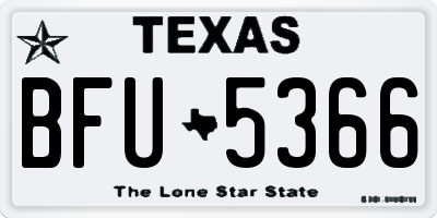 TX license plate BFU5366