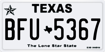 TX license plate BFU5367