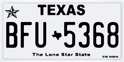 TX license plate BFU5368