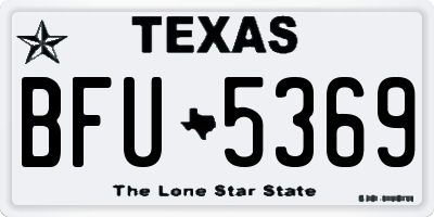 TX license plate BFU5369