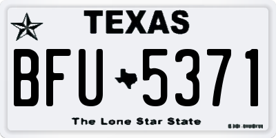 TX license plate BFU5371