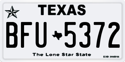TX license plate BFU5372