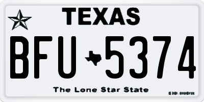 TX license plate BFU5374