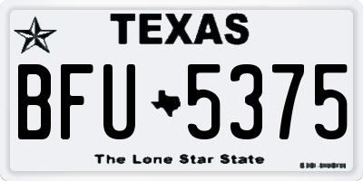 TX license plate BFU5375