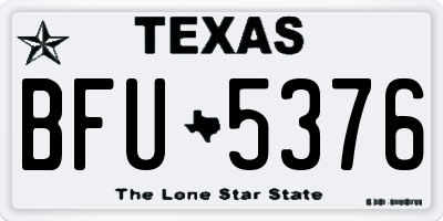 TX license plate BFU5376