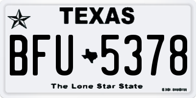 TX license plate BFU5378